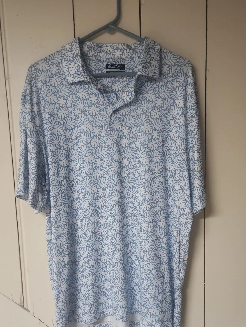 Hogan Men's Light Blue Floral Polo Shirt